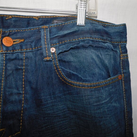 William Rast Mens 36 X 33 Keith Bootcut with Fit Dark Blue Jeans button Fly - Picture 4 of 12